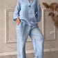 Women's Cotton and Linen Round-Neck Summer Short-Sleeves Pants Suit