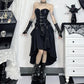 Dark Cross Alt-Grunge High Waist Simple Skirt with Hook-Up Feature