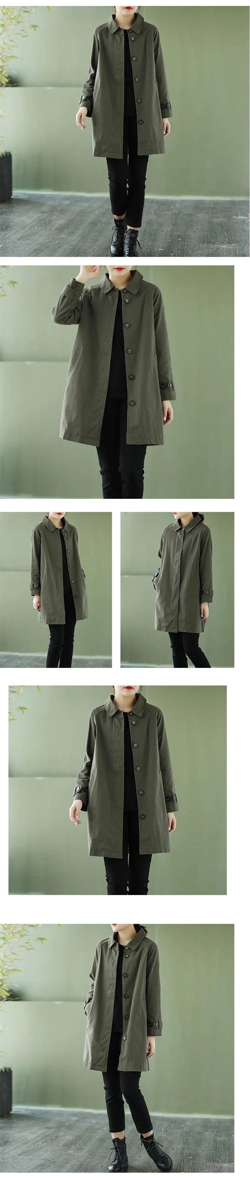 Classic Minimalist Women's Trench Coat Windbreaker, Multi Colours