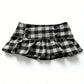 Dark Cross Classic Punk Emo Plaid Vintage Smock Top with Matching Skirt