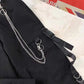Goth Women's Cargo Pants, Joggers in Black, Techwear with Chain