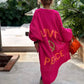 'Love and Peace' Design Women's Long Knitted Cardigan, Sweater Coat