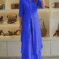 Elegant Lapel Single-Breasted Long Shirt and Wide-Leg Pants Suit