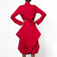 Vireous Ruched Elegant Red Party Dress