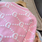 Pink Monogram Patchwork Women's Cardigan
