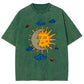 Moon and Sun Print Men's Oversize T-Shirt