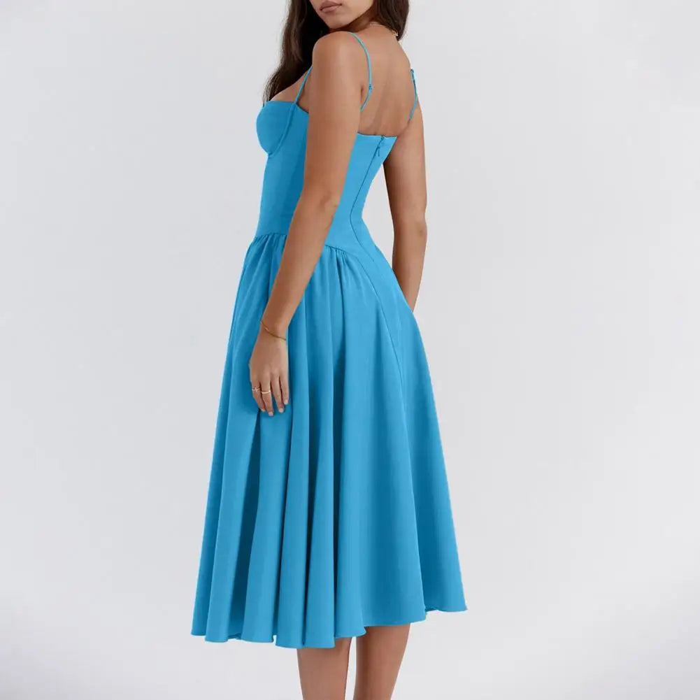 Vireous Long Dress Elegant French Court-Style Cocktail Dress