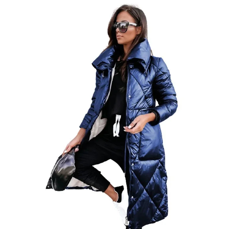 Glam Shimmering Women's Down Jacket, Parka Long Coat