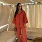 Simple Cotton Linen Women's Summer Pants Suit, Multi Colours
