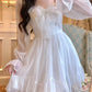 French Sweet Summer Princess Dress, White Chiffon Special Occasion Dress