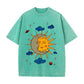 Moon and Sun Print Men's Oversize T-Shirt