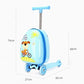 Kids Scooter Suitcase on Wheels, Carry-On Luggage Skateboard, Cartoon Design