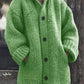 Women's Thick-Knit Hooded Cardigan Wrap Coat, Plus Sizes