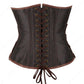 Women's Steampunk Faux-Leather Underbust Corset in Brown