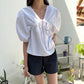 Puff Sleeve Women's Businesswear Casual Lace-Up Shirt