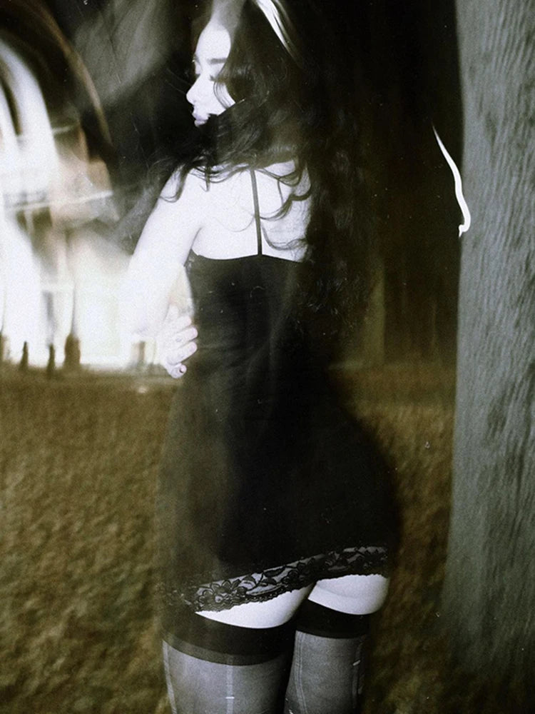 AltGoth Cyber Punk Goth Mini Dress in Black