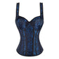 Goth Burlesque Eveningwear Corset, Body Shaper, Bustier, Jacquard Print, Plus Sizes