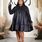 Plus-Size Preppy Hooded Casual Loose-Waist Dress