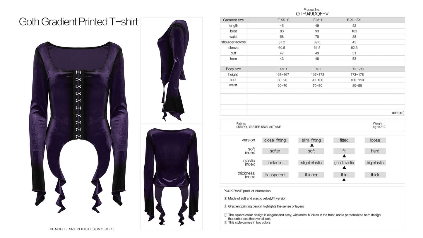 Punk Rave Bronwyn Gradient Printed T-Shirt