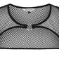 Banned Apparel Venus Metallic Fishnet Bolero Top in Blue Black