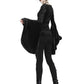 Dark In Love Violet Black Velvet Top with Dramatic Bell Sleeves
