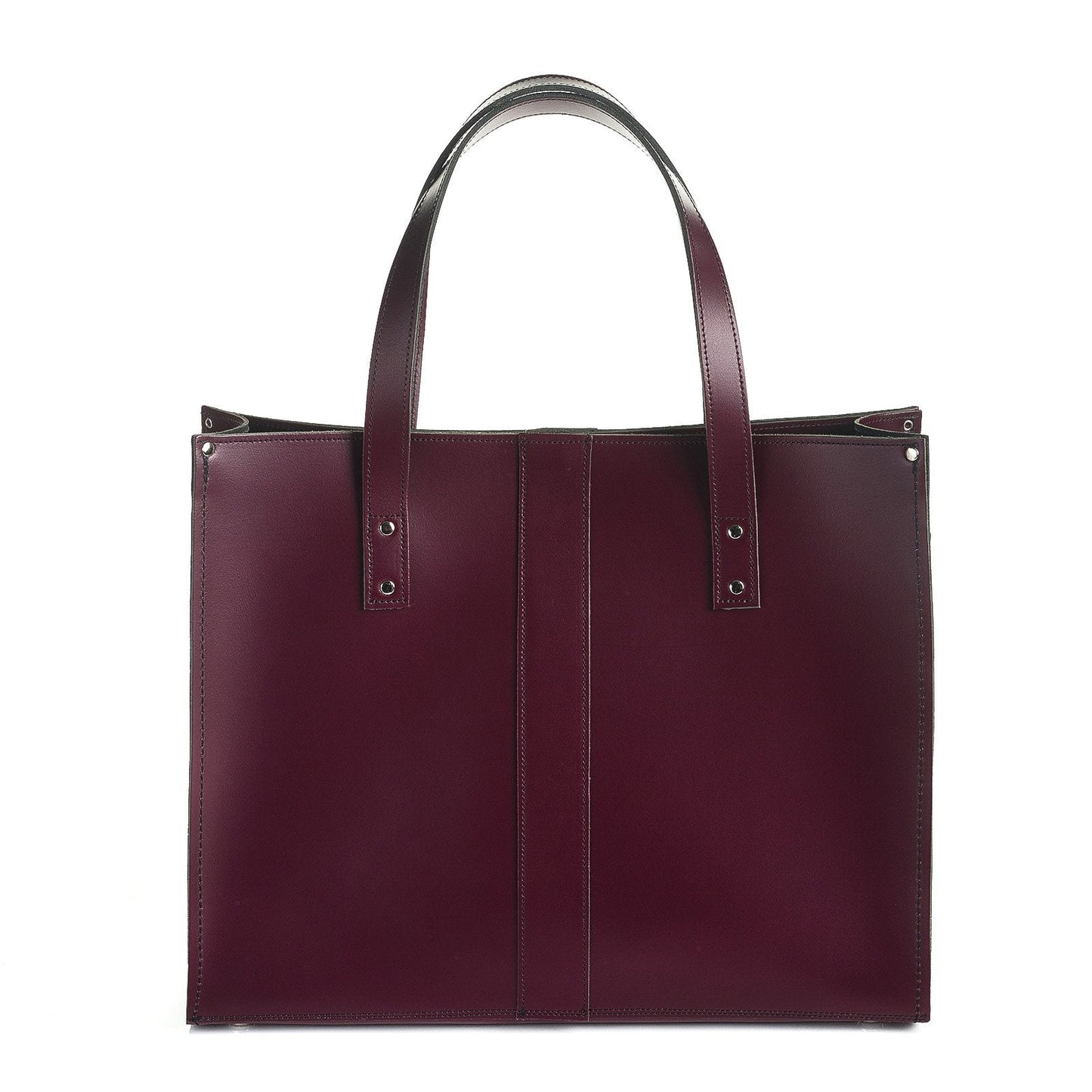 Handmade Leather Shopper in Marsala Red