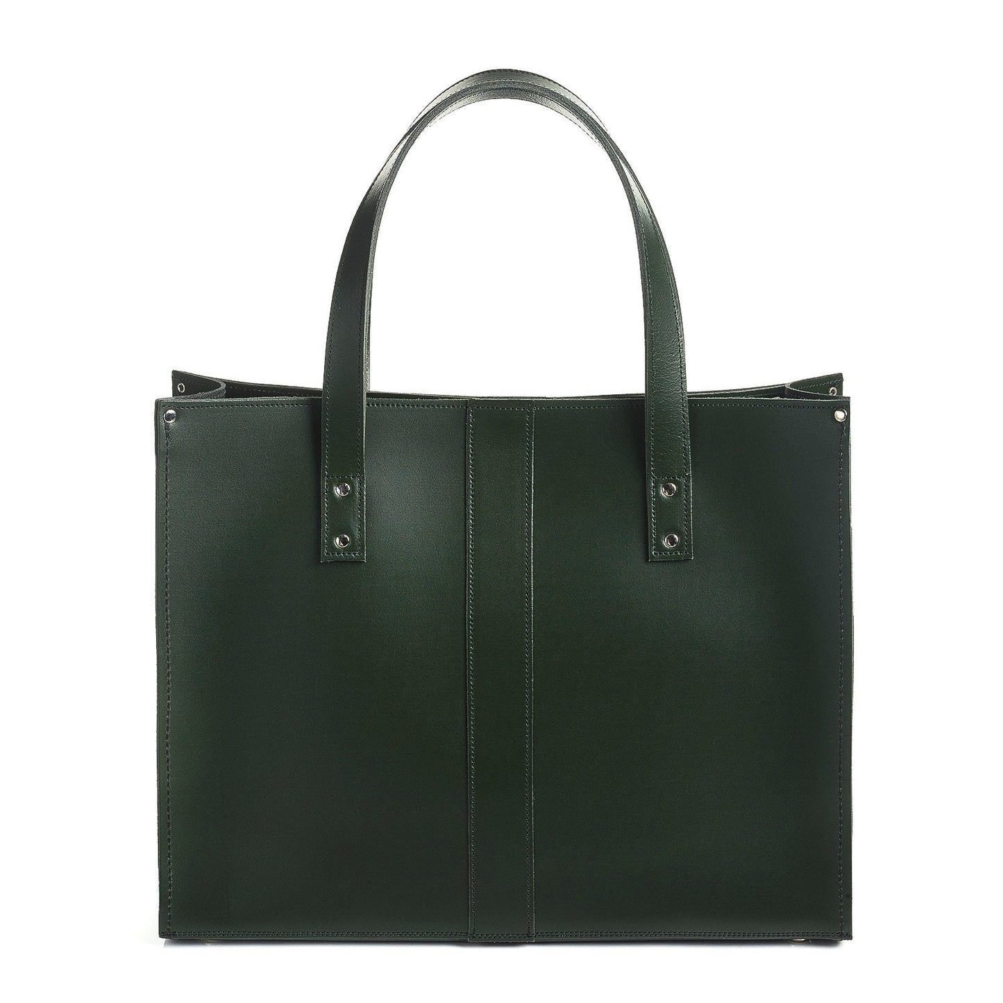 Handmade Leather Shopper in Ivy Green