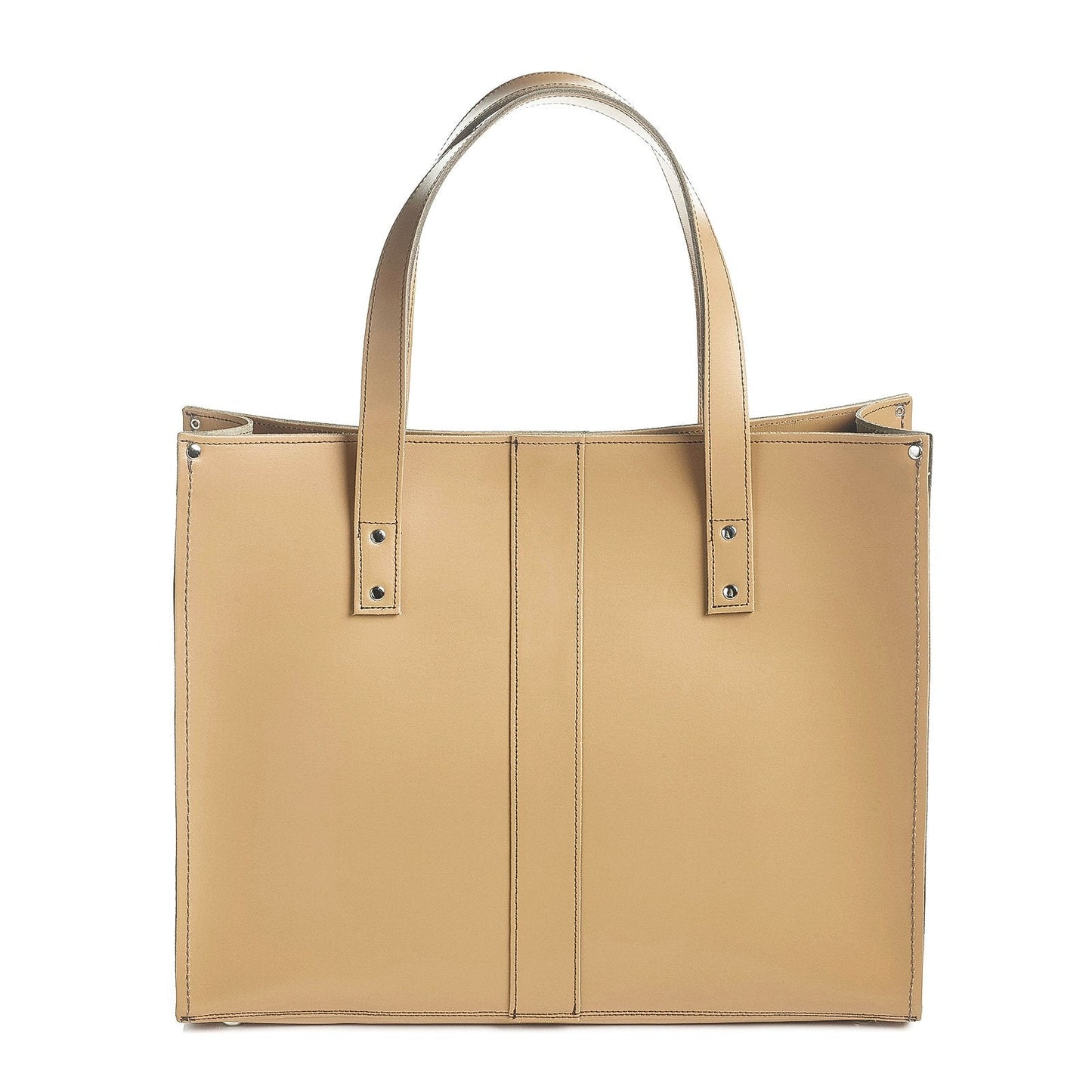 Handmade Leather Shopper in Iced Coffee