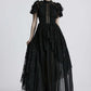 Punk Rave Nova Gothic Elegant Gown in Black