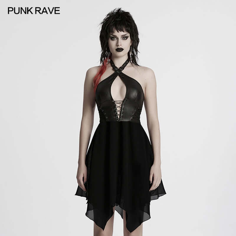 Punk Rave Tirza Punk Halter Neck Dress
