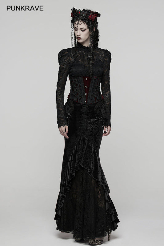 Punk Rave Goth Gorgeous Fishtail Skirt in Black