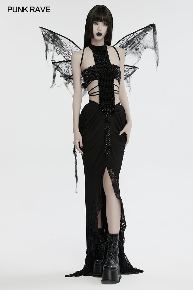 Punk Rave Morrigan Gothic Butterfly Costume Wings in Black