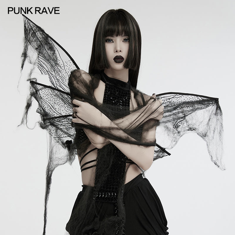 Punk Rave Morrigan Gothic Butterfly Costume Wings in Black