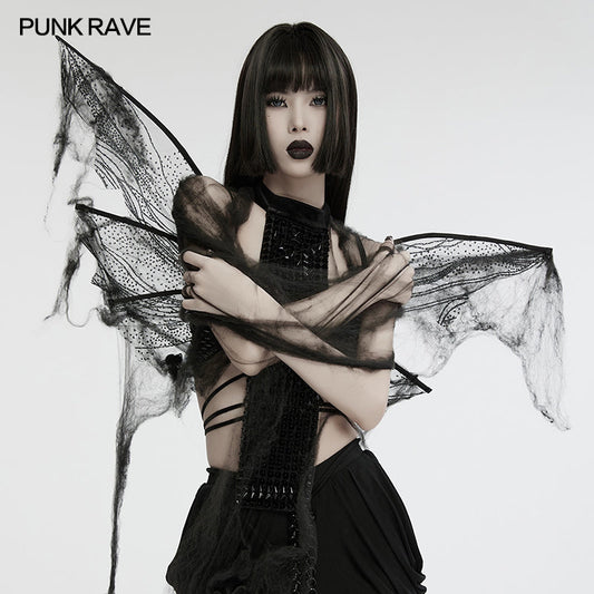 Punk Rave Morrigan Gothic Butterfly Costume Wings in Black