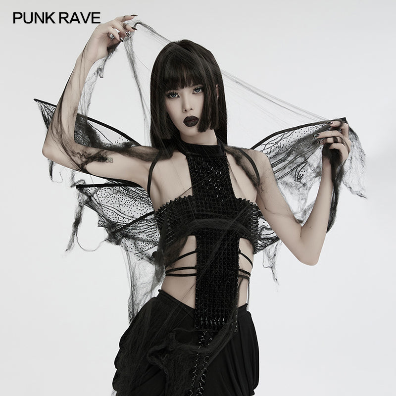 Punk Rave Morrigan Gothic Butterfly Costume Wings in Black