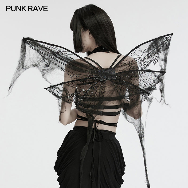 Punk Rave Morrigan Gothic Butterfly Costume Wings in Black