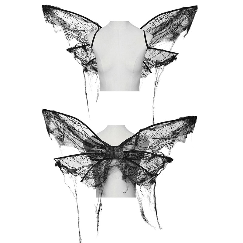 Punk Rave Morrigan Gothic Butterfly Costume Wings in Black