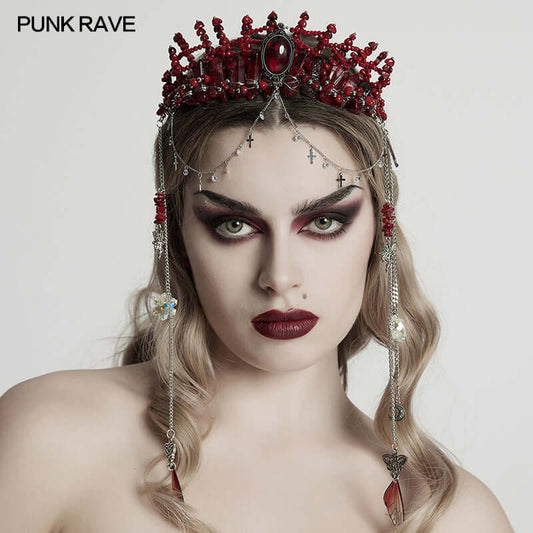Punk Rave Effie Gorgeous Red Crystal Headband