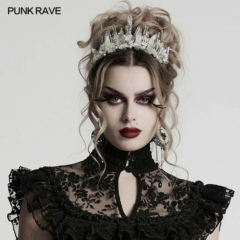 Punk Rave Gorgeous White Crystal Headband
