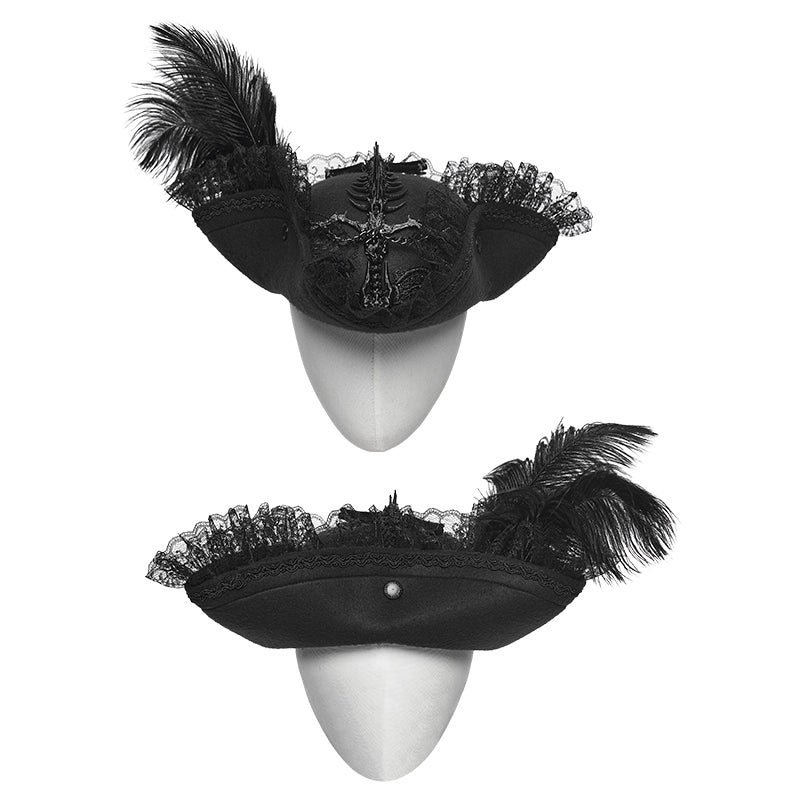 Punk Rave Goth Imprisoned Beast Bone Pirate Hat