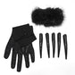 Punk Rave Fluffy Goth Long-Claw Gloves