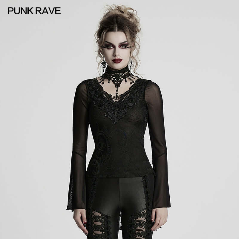 Punk Rave Bexley Lace-Collar Shirt