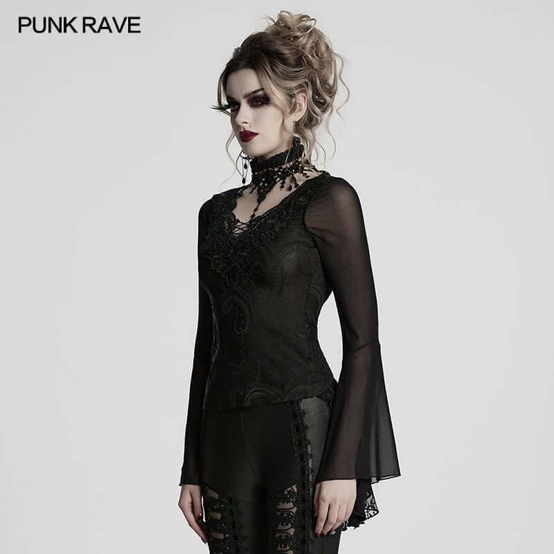 Punk Rave Bexley Lace-Collar Shirt