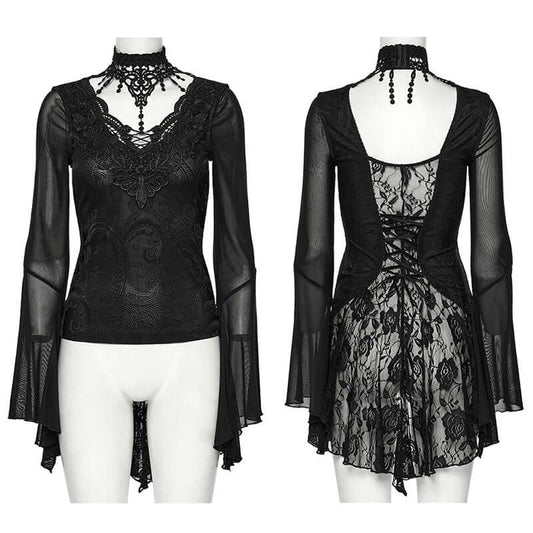 Punk Rave Bexley Lace-Collar Shirt