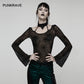 Punk Rave Lilith Gothic Spider Web Sheer Mesh T-Shirt