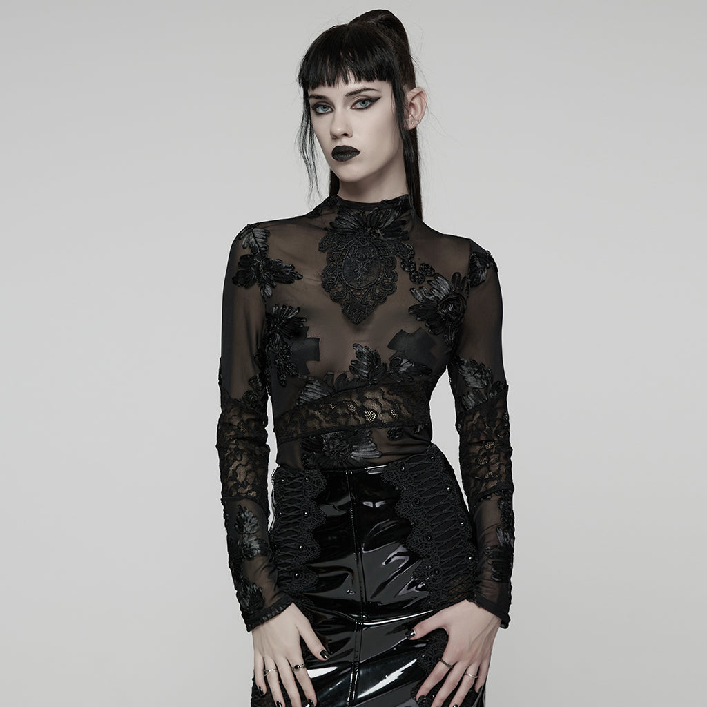 Punk Rave Goth Lace Mesh Undershirt