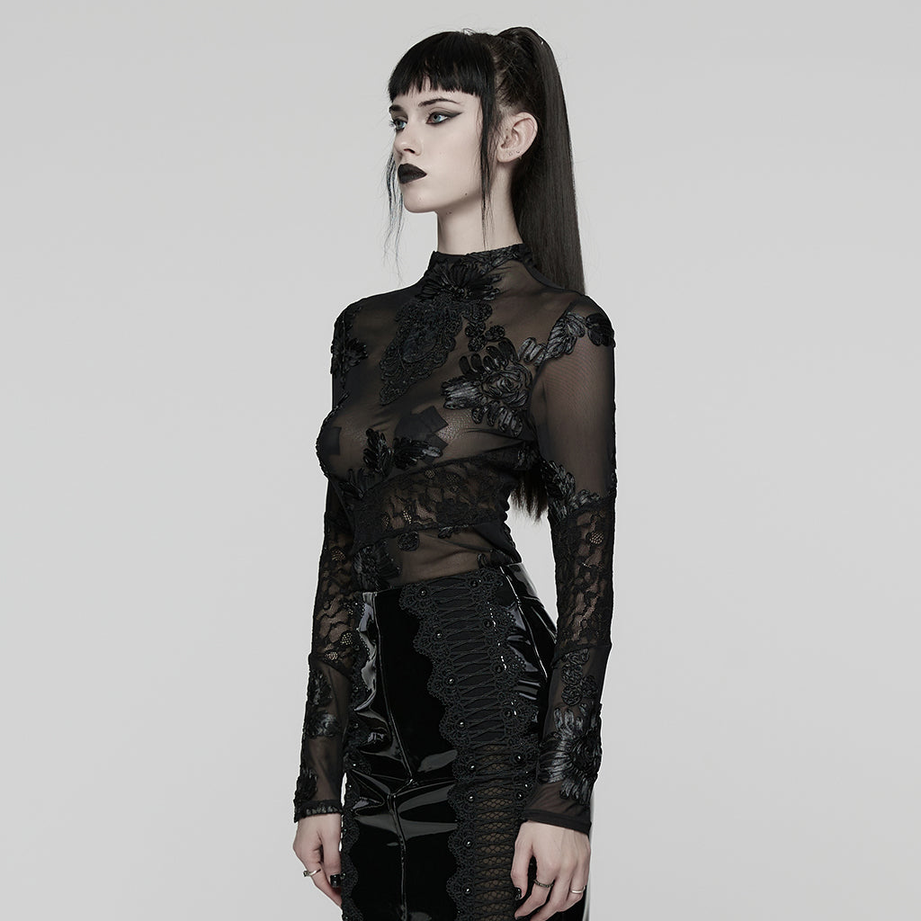 Punk Rave Goth Lace Mesh Undershirt