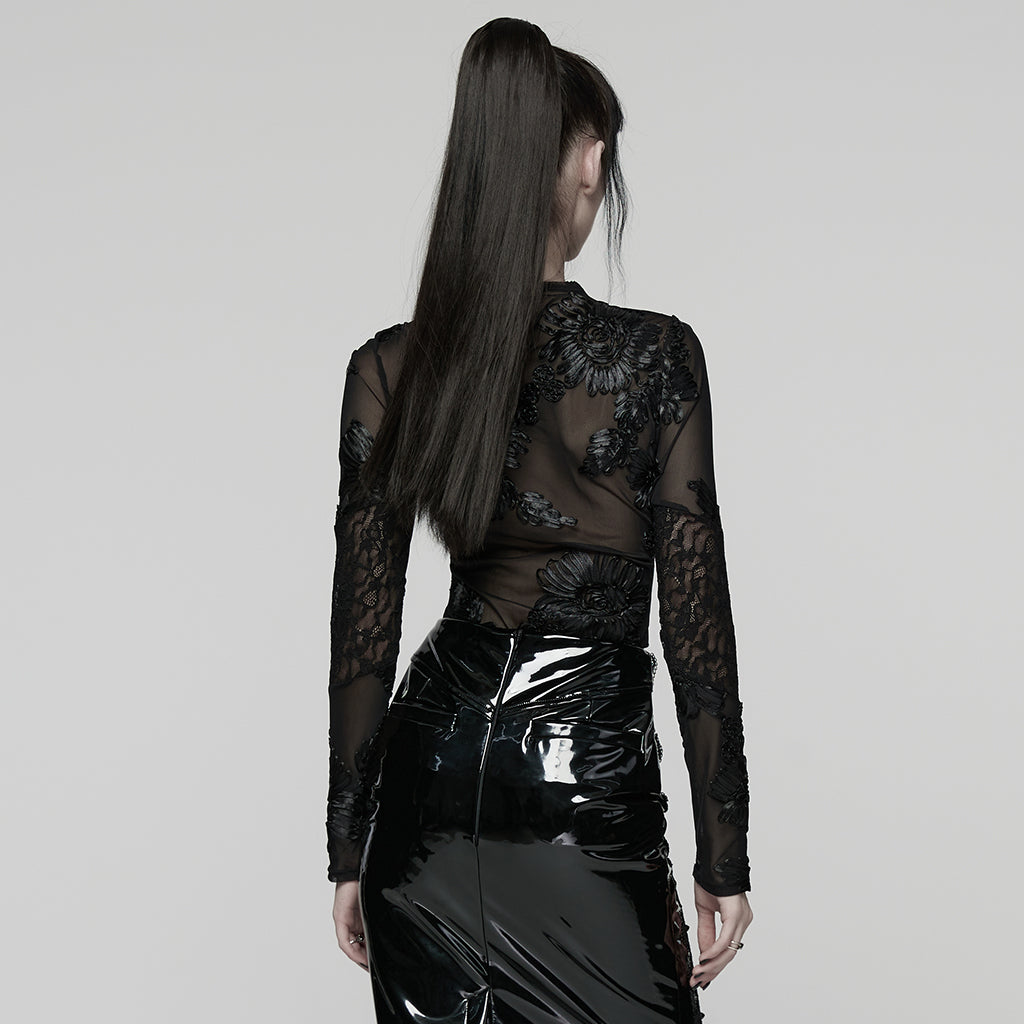 Punk Rave Goth Lace Mesh Undershirt