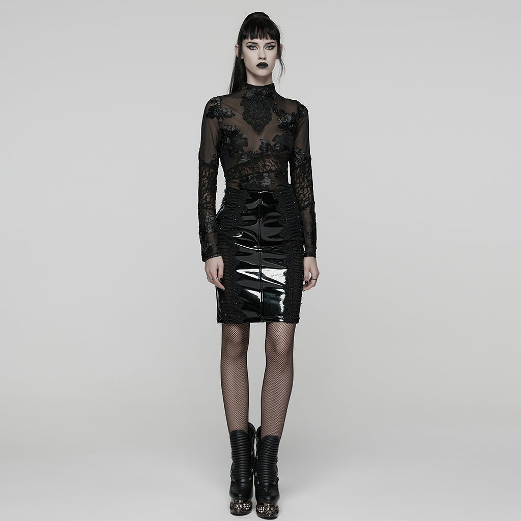 Punk Rave Goth Lace Mesh Undershirt