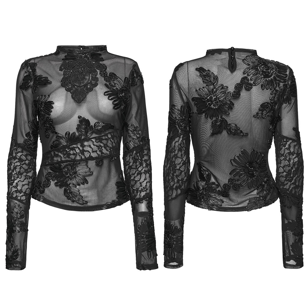 Punk Rave Goth Lace Mesh Undershirt